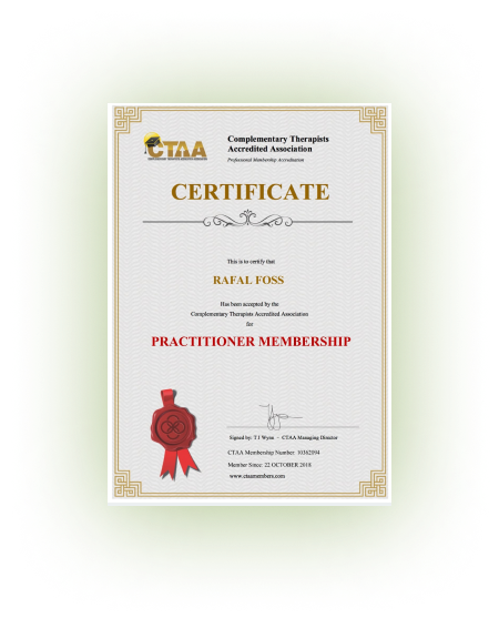 Certyfikat Complementary Therapists Accredited Association